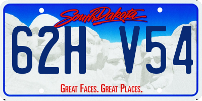SD license plate 62HV54