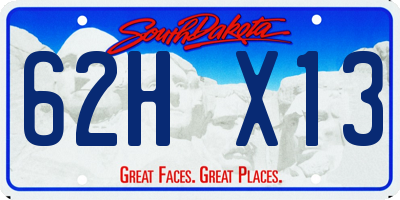 SD license plate 62HX13