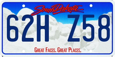 SD license plate 62HZ58