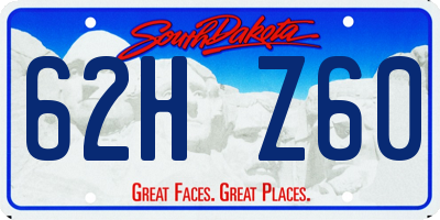 SD license plate 62HZ60