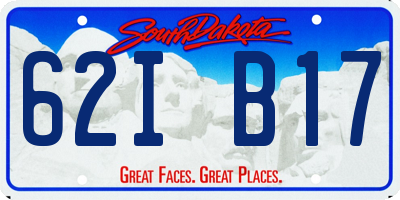 SD license plate 62IB17