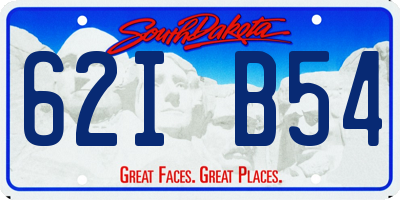 SD license plate 62IB54