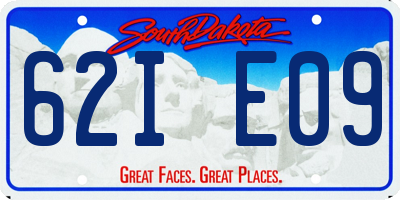 SD license plate 62IE09