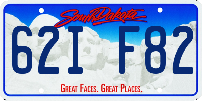 SD license plate 62IF82