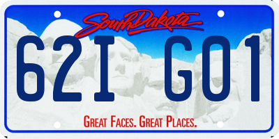SD license plate 62IG01