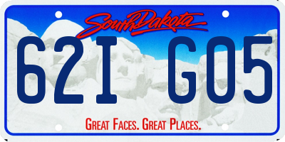 SD license plate 62IG05