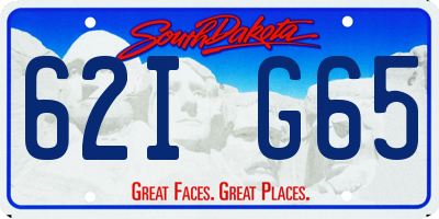 SD license plate 62IG65