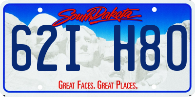 SD license plate 62IH80