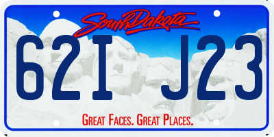SD license plate 62IJ23