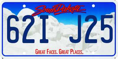SD license plate 62IJ25