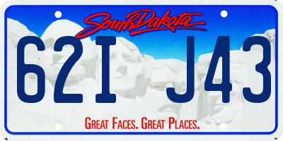 SD license plate 62IJ43