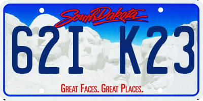 SD license plate 62IK23