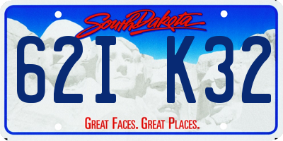 SD license plate 62IK32