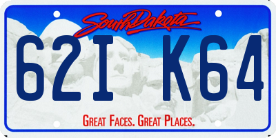SD license plate 62IK64