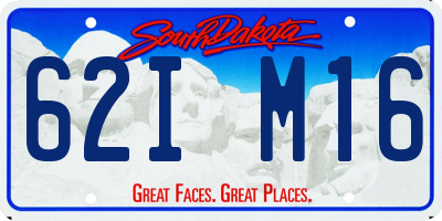 SD license plate 62IM16