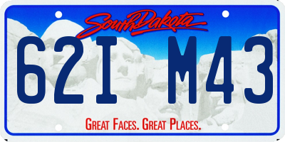 SD license plate 62IM43
