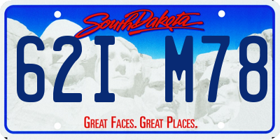 SD license plate 62IM78