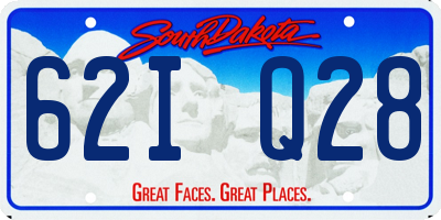 SD license plate 62IQ28