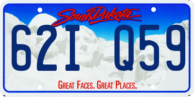 SD license plate 62IQ59