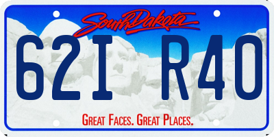 SD license plate 62IR40