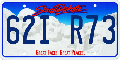 SD license plate 62IR73
