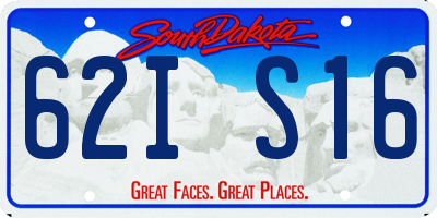 SD license plate 62IS16