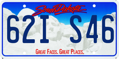 SD license plate 62IS46