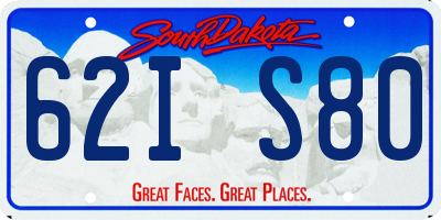 SD license plate 62IS80