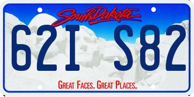 SD license plate 62IS82