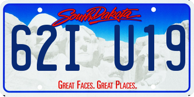 SD license plate 62IU19