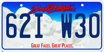 SD license plate 62IW30