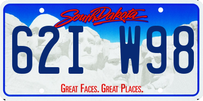 SD license plate 62IW98