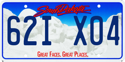 SD license plate 62IX04