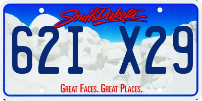 SD license plate 62IX29