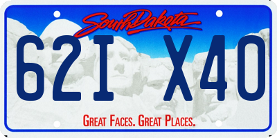 SD license plate 62IX40