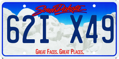 SD license plate 62IX49