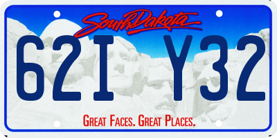 SD license plate 62IY32