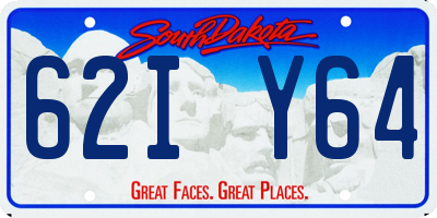 SD license plate 62IY64