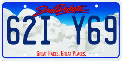 SD license plate 62IY69