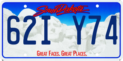 SD license plate 62IY74