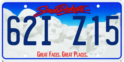 SD license plate 62IZ15