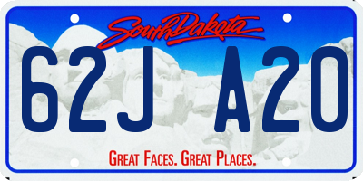 SD license plate 62JA20
