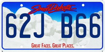 SD license plate 62JB66