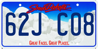 SD license plate 62JC08