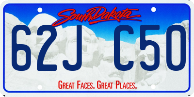 SD license plate 62JC50