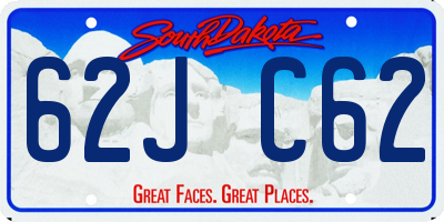 SD license plate 62JC62