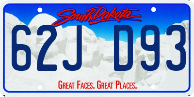 SD license plate 62JD93