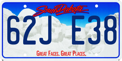 SD license plate 62JE38