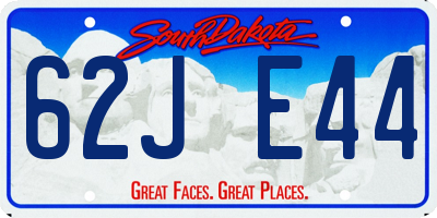 SD license plate 62JE44