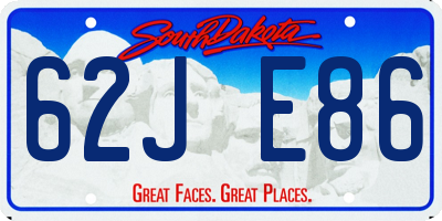 SD license plate 62JE86